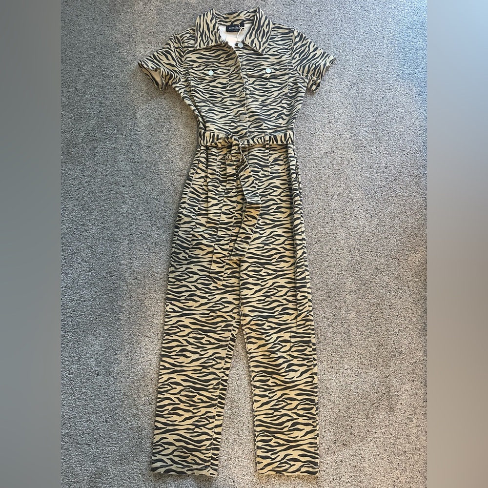 Kittenish Zebra Jumpsuit  size x-small
